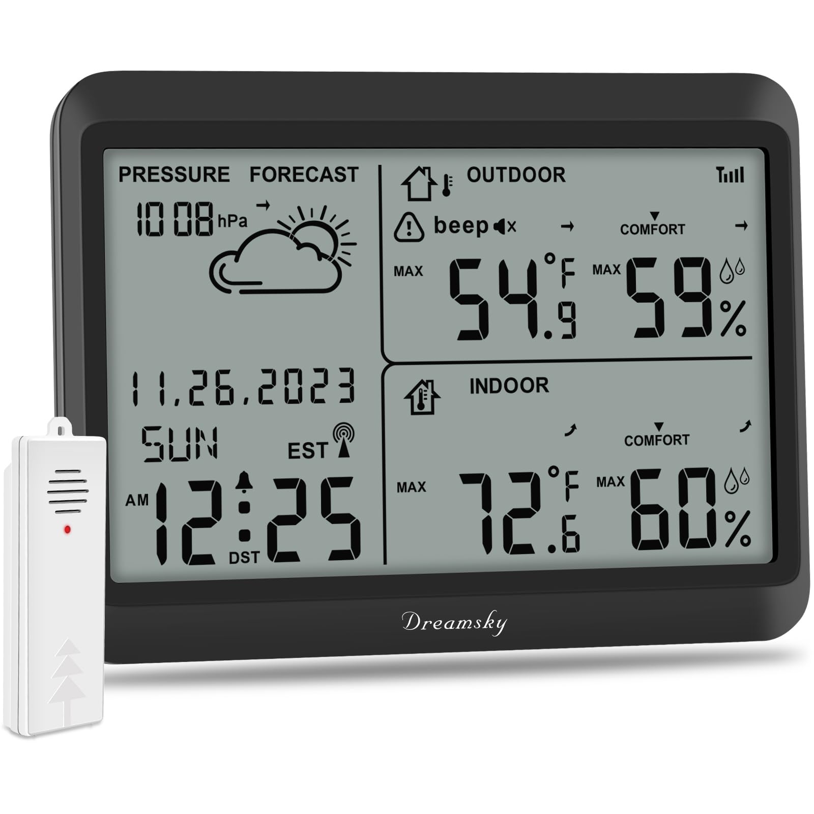Amazon.com: DreamSky Weather Station Indoor Outdoor Thermometer